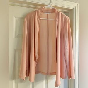 Lush Soft Pink Draped Open-Front Blazer Size Small | Lightweight Layering Jacket